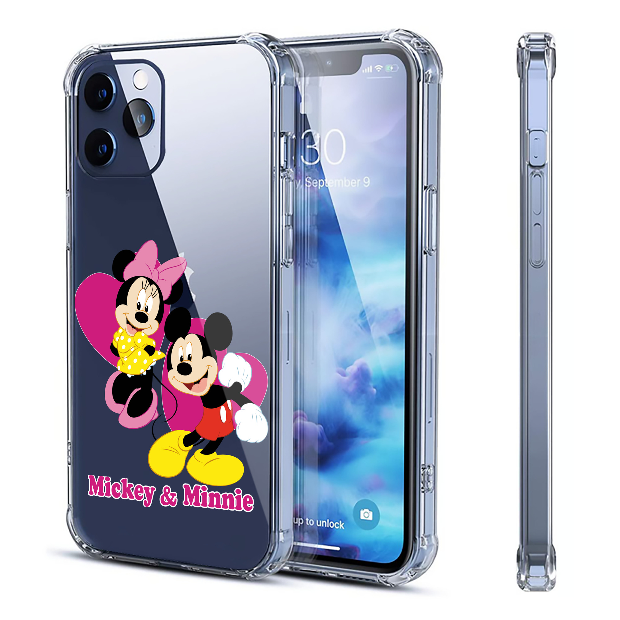 （画像用） ミッキーマウス Mickey Mouse 【iPhone 12シリーズ対応】透明スマホケース（クリアソフトケース）